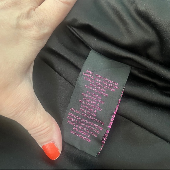 Betsey Johnson Short Black Quilted Trench Coat - Picture 9 of 10